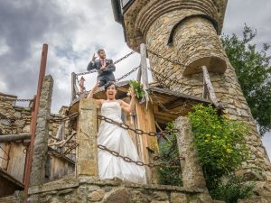Hochzeitsbild Brautpaar auf der Jakubzburg